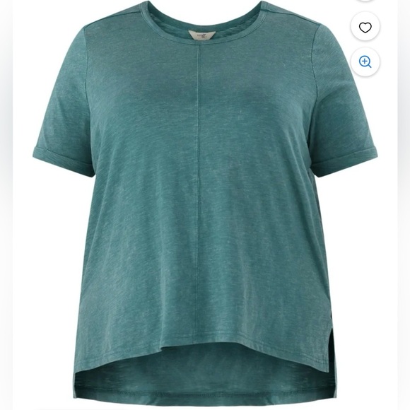 Terra & Sky Black ,Navy Blue and Green Relaxed High Low Short Sleeve T-Shirts - Picture 5 of 16